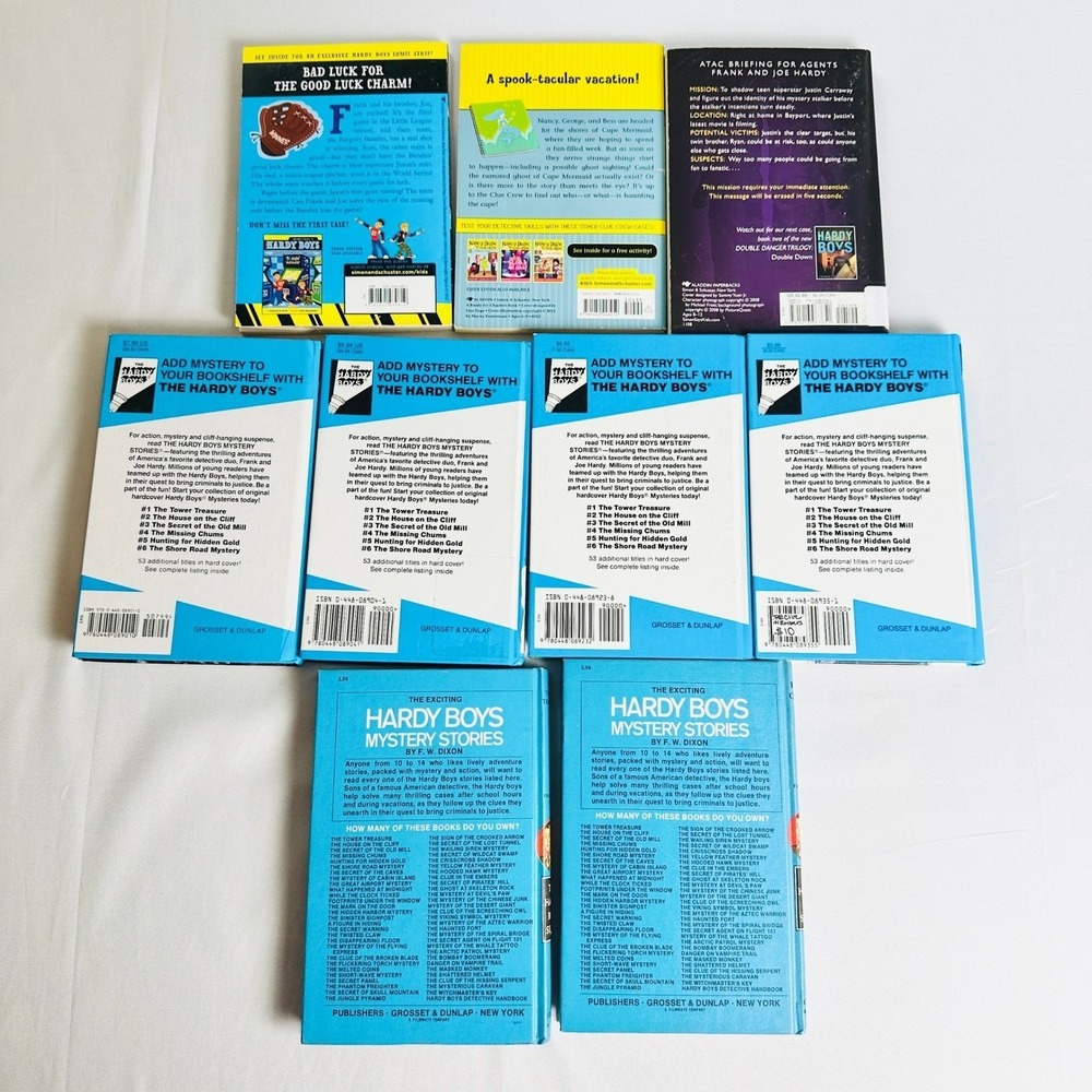 Vintage The Hardy Boys Nancy Drew Mystery Book Lot of 9 Franklin Dixon Classic - Picture 2 of 12